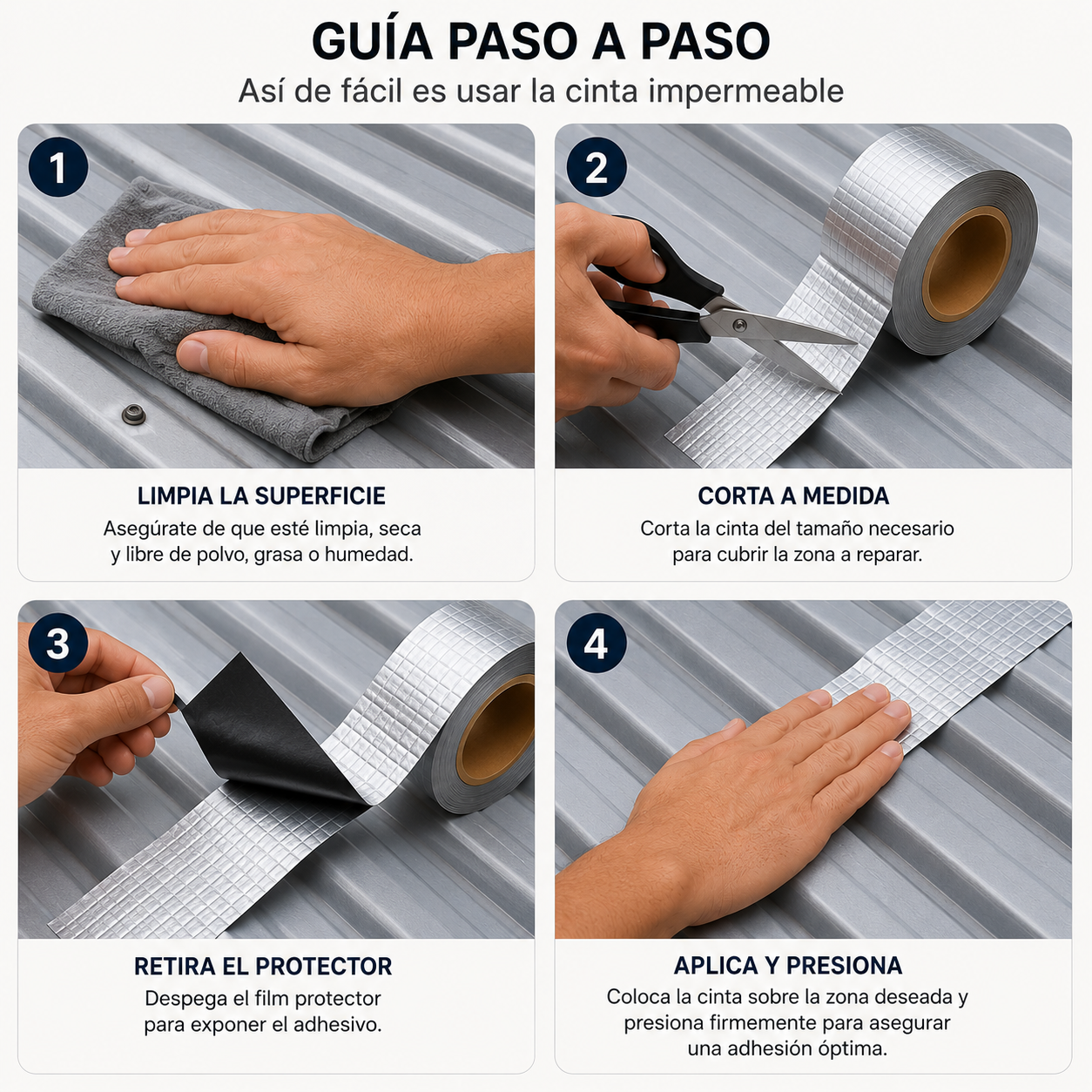 Cinta selladora para goteras 2x1