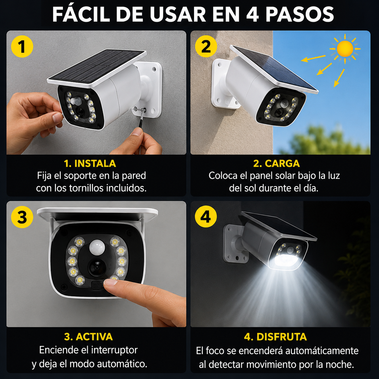 Foco Solar- Estilo Cámara de vigilancia