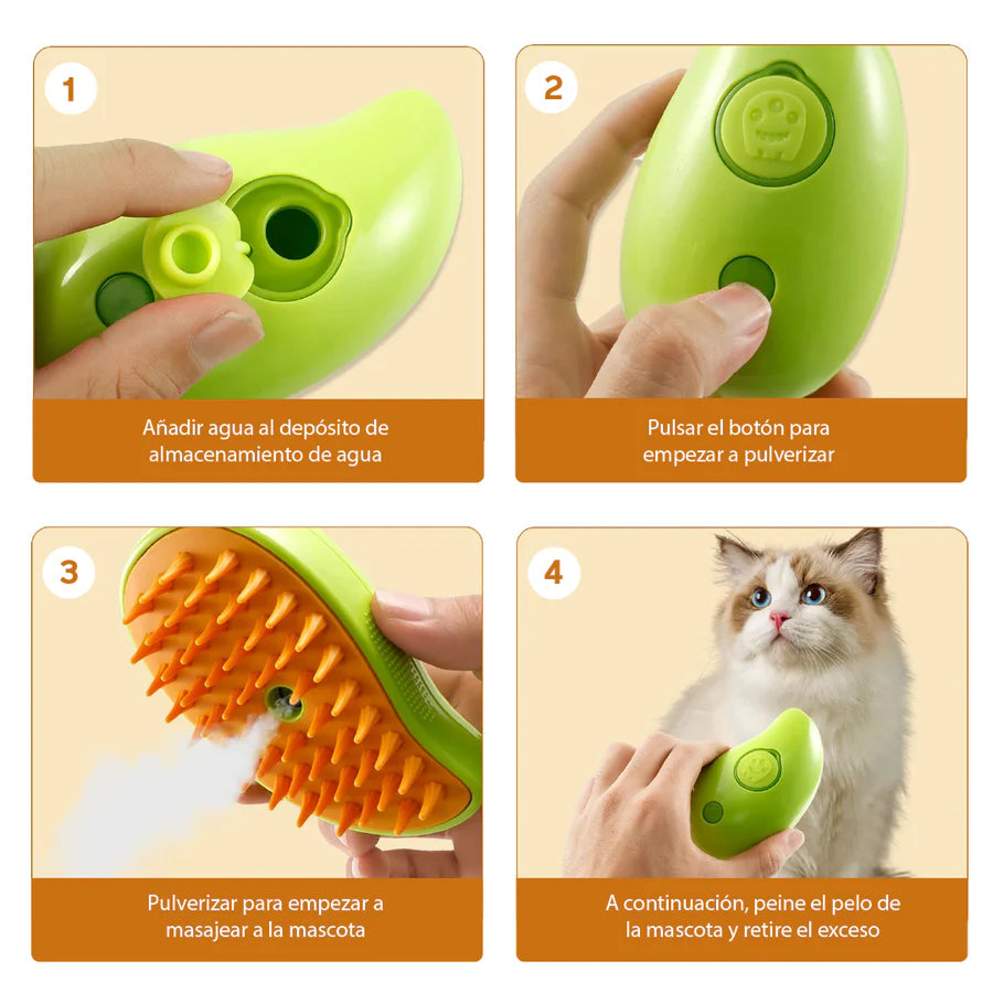 Cepillo vapor para mascotas