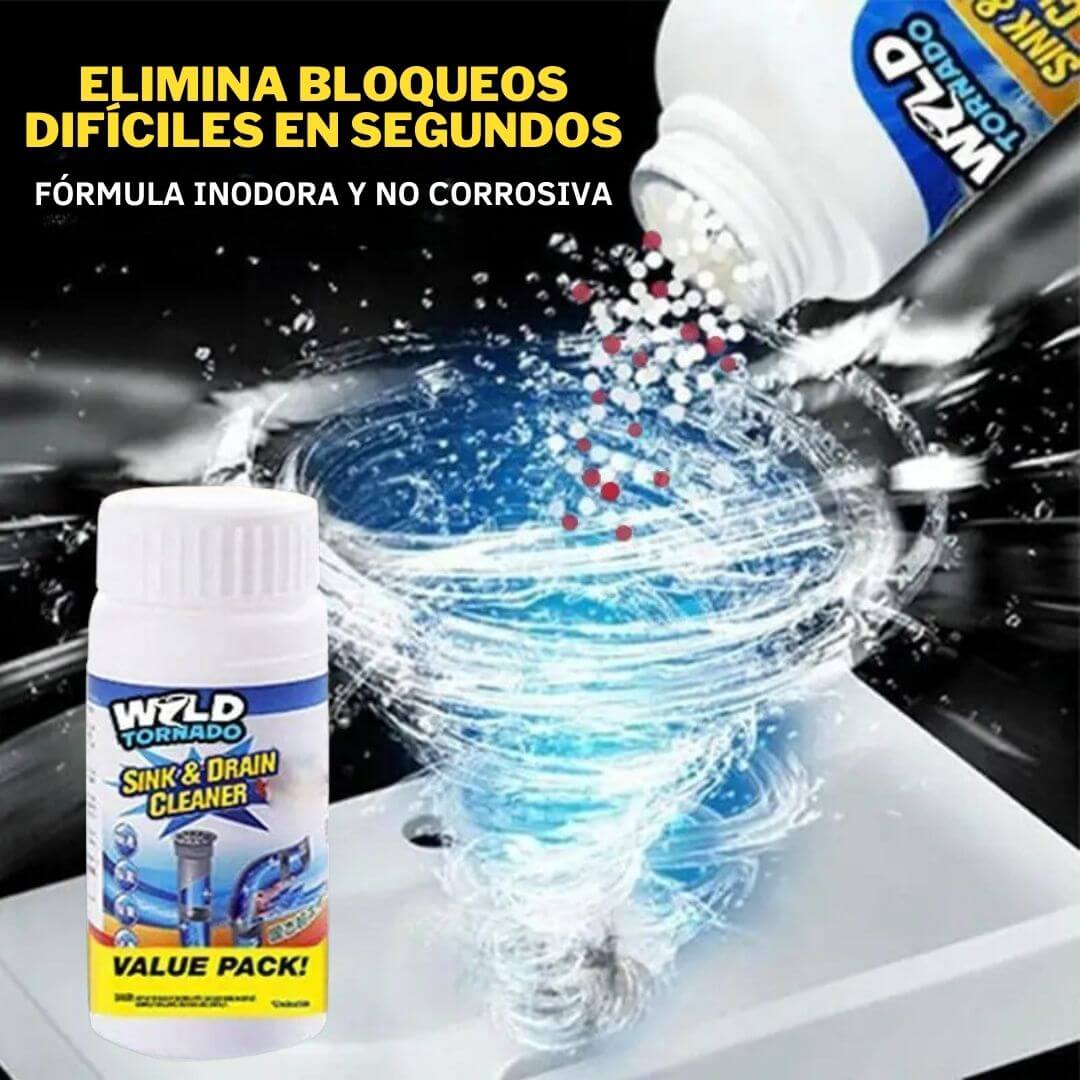 Wild Tornado-Polvo limpiador de drenaje 3x1