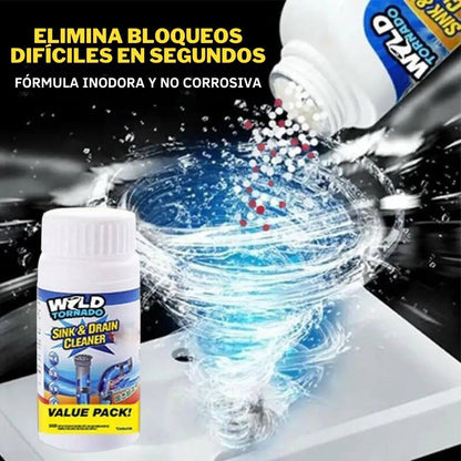 Wild Tornado-Polvo limpiador de drenaje 3x1