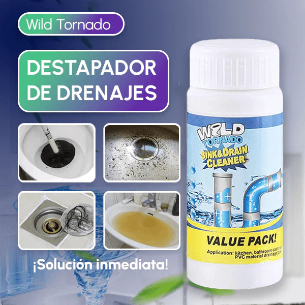 Wild Tornado-Polvo limpiador de drenaje 3x1